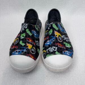 Sketchers Boys Toddler Slip On Foamies Colorful Racing Car Flags Slip On Size 8
